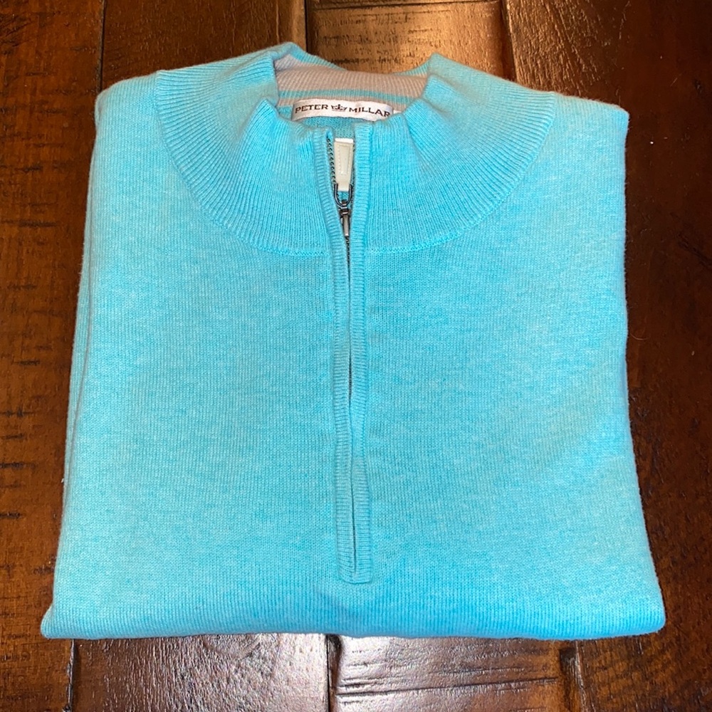 Peter Millar Large Green Cotton Cashmere Sweater